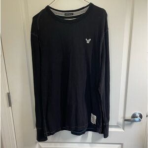 American Eagle Men's Black Long Sleeve Crew Neck T-Shirt Size L